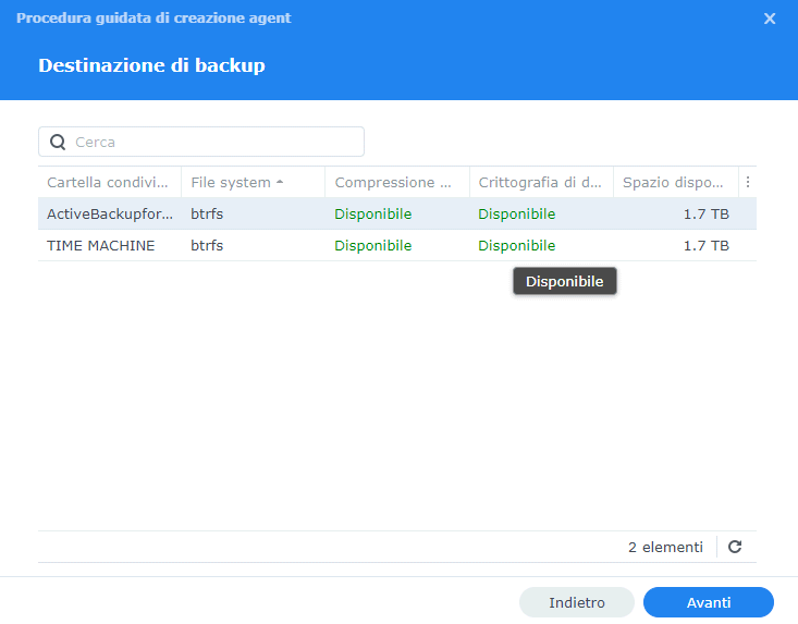 Destinazione backup Mac ABB