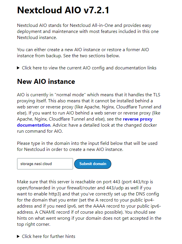 Dominio personalizzato Nextcloud