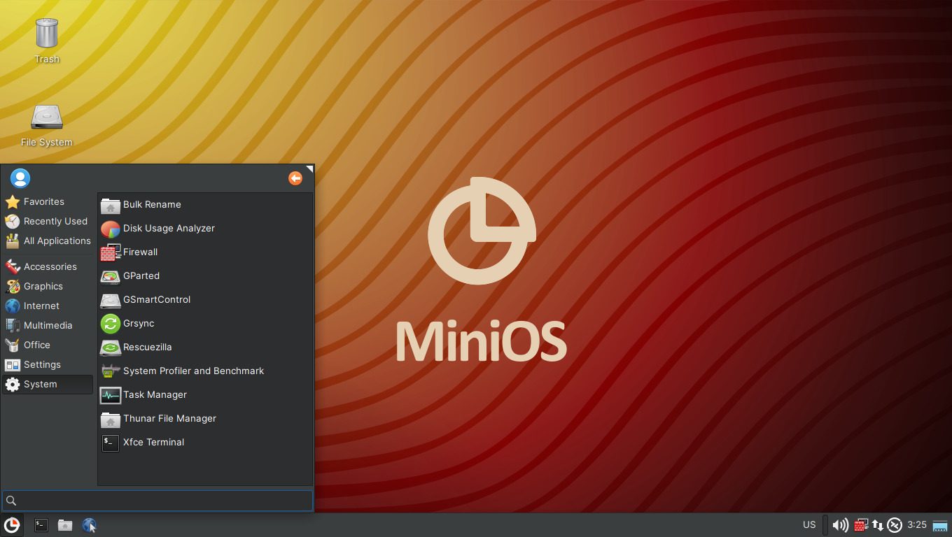 MiniOS desktop environment