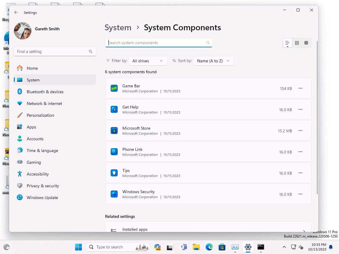 Rimozione app e componenti di sistema Windows 11