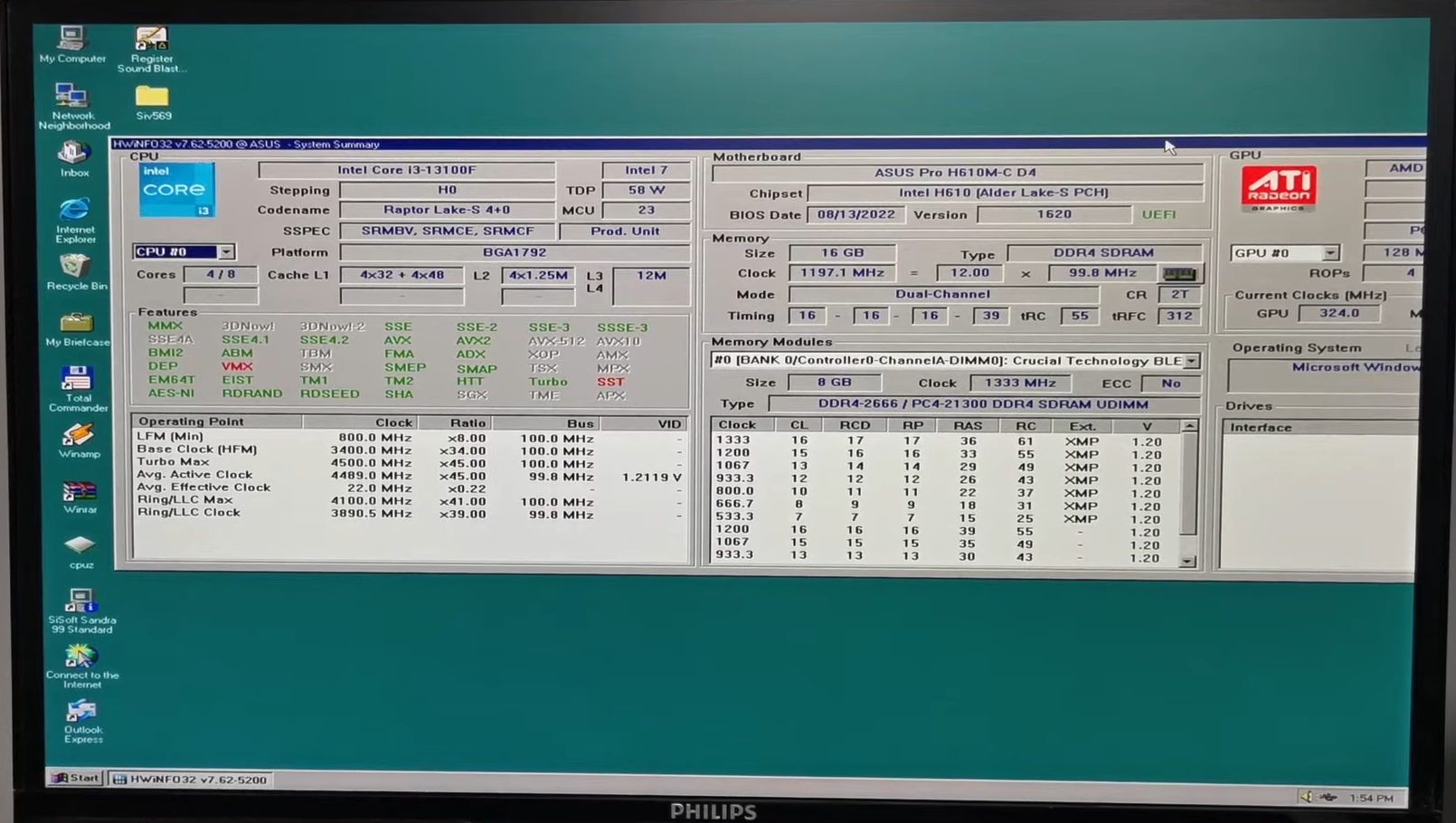 Windows NT 4.0 su Intel Raptor Lake