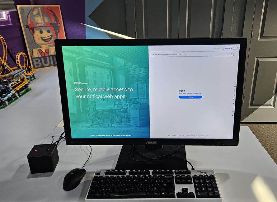 Login piattaforma AWS thin client