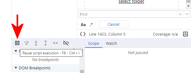 Pausa esecuzione codice JavaScript browser