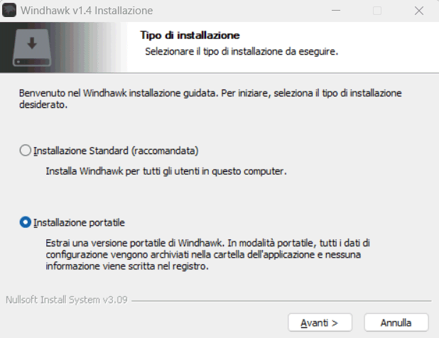Installazione portabile Windhawk