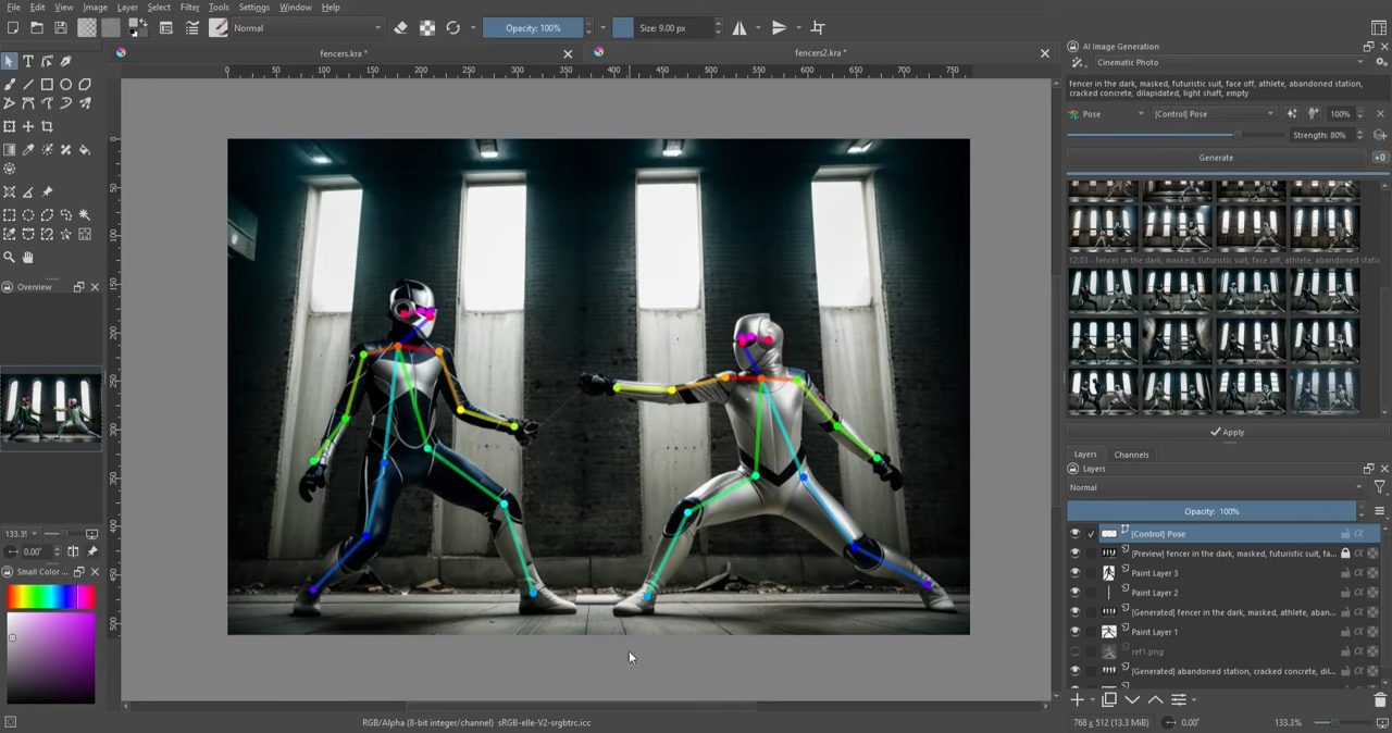 Pose editor Krita plugin AI