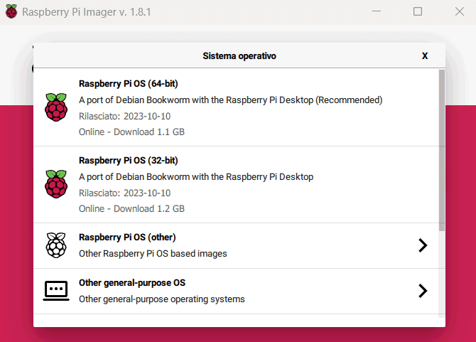 Installazione Raspberry Pi OS