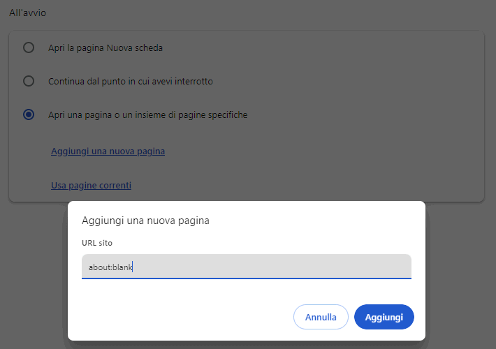 About blank Chrome
