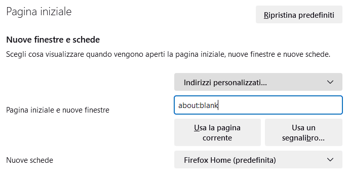 About blank Firefox