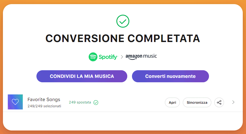Conversione Spotify Amazon Music