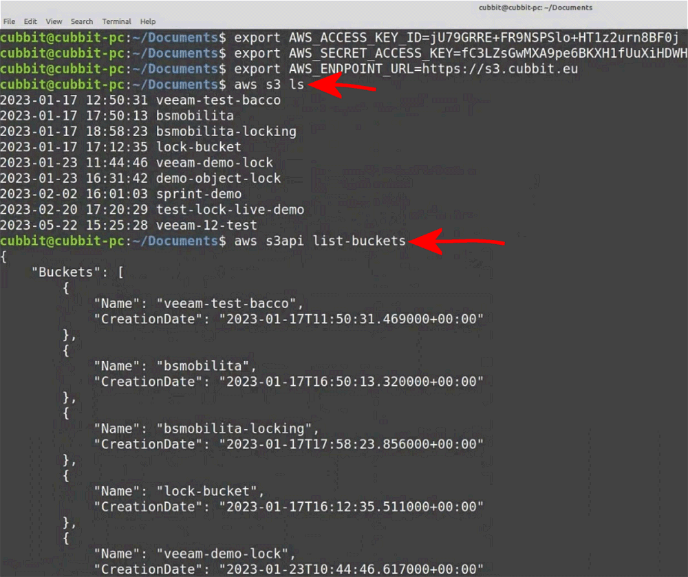 S3 API AWS CLI per migrazione dati a cloud storage sicuro