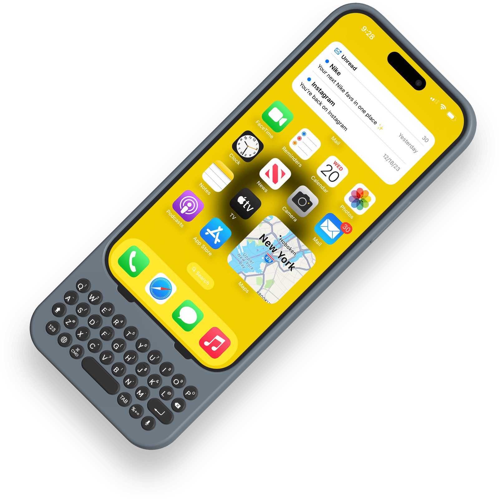 Clicks - Custodia con tastiera per iPhone - Grigio