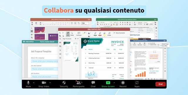 Collabora sui contenuti con OnlyOffice DocSpace per Zoom