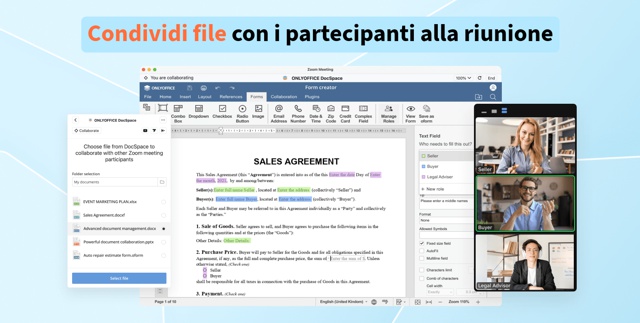 Condividi i file su OnlyOffice DocSpace per Zoom