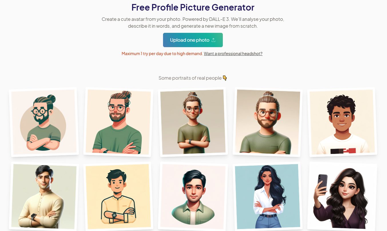 Creare avatar gratis con Free PPG