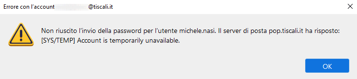 Mail Tiscali non funziona