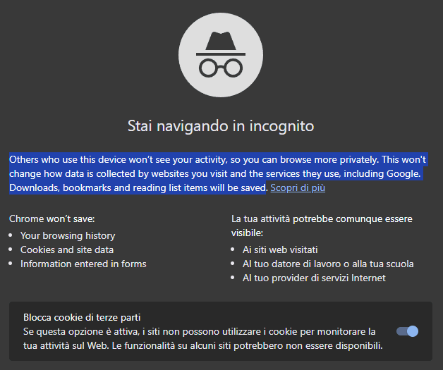Utenti tracciati anche nella modalità di navigazione in incognito