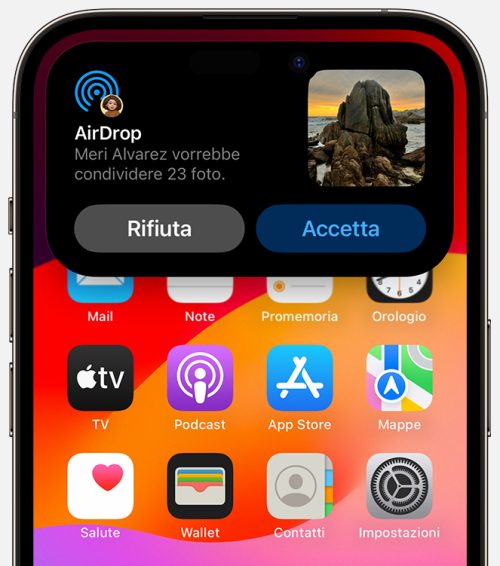 Trasferimento file AirDrop