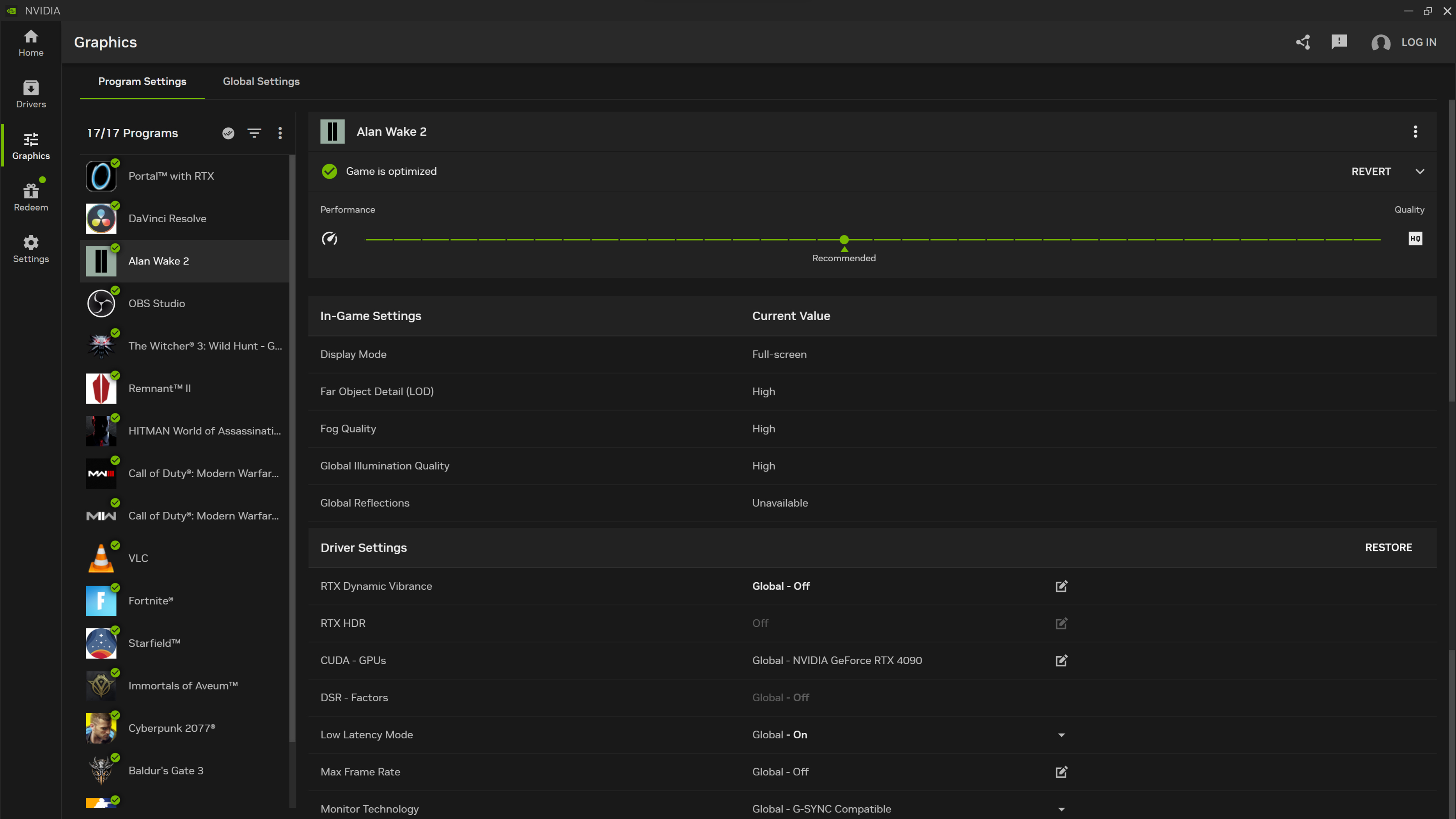 Nvidia App per PC - Graphics