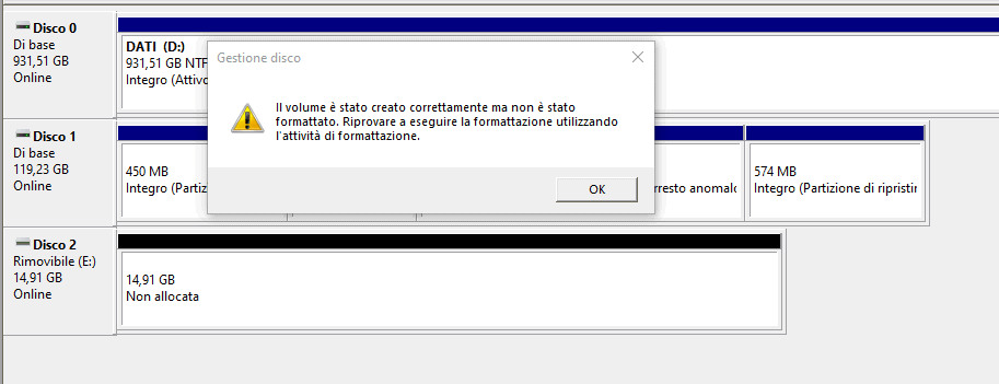 Chiavetta USB inutilizzabile Windows