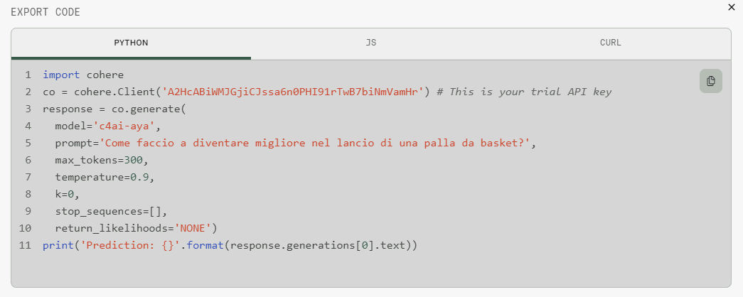 Cohere Aya API