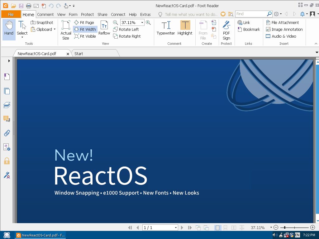 Lettore PDF in ReactOS