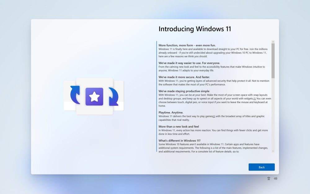Pressing aggiornamento a Windows 11