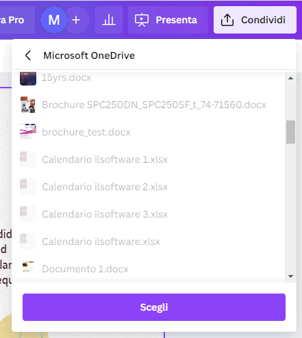 Cartella OneDrive destinazione presentazione PowerPoint