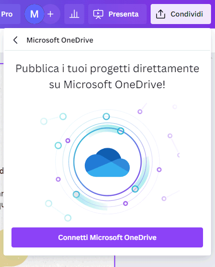 Connessione OneDrive Canva