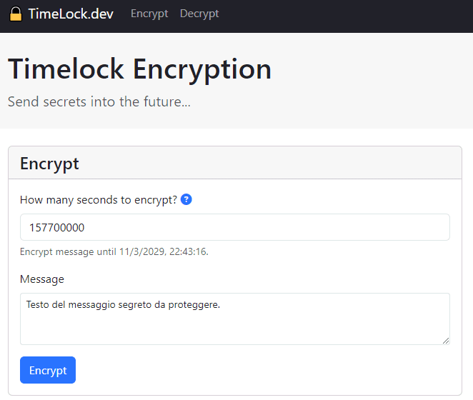 Capsula del tempo, Timelock encryption