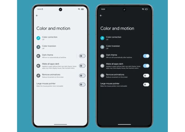 Dark Mode Android 15 su tutte le app image 1