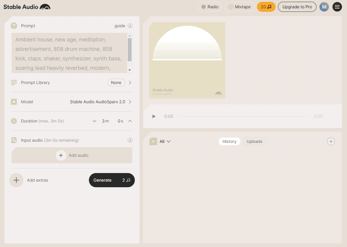 Creare musica con Stable Audio