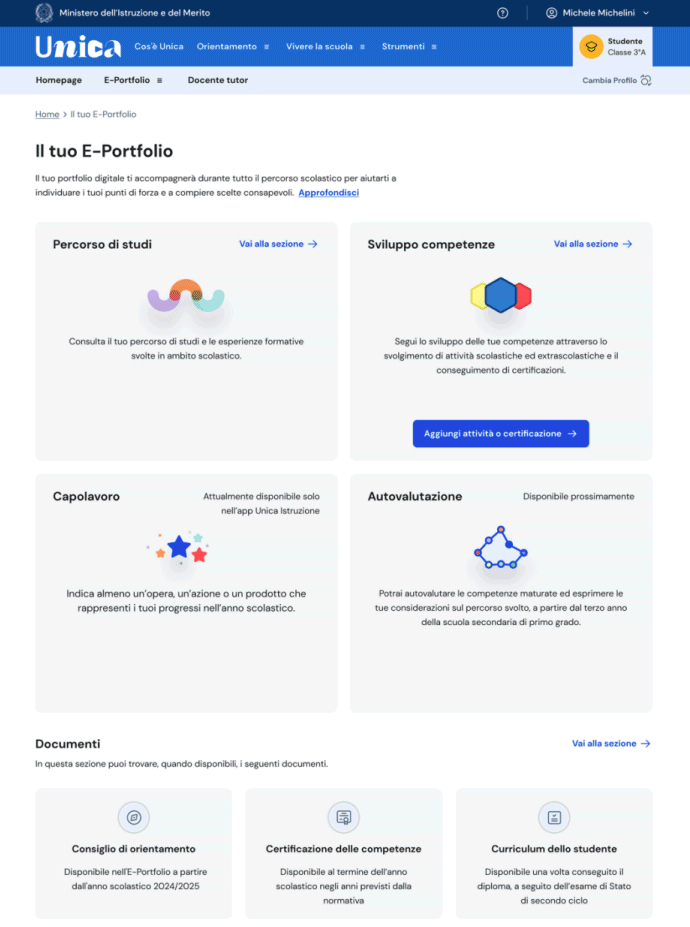 E-portfolio Piattaforma Unica