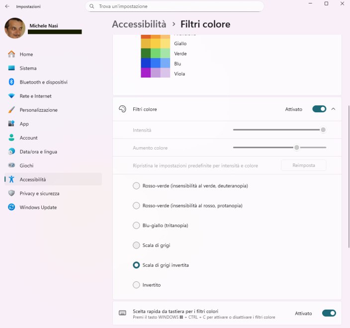 Filtri colore Windows 11