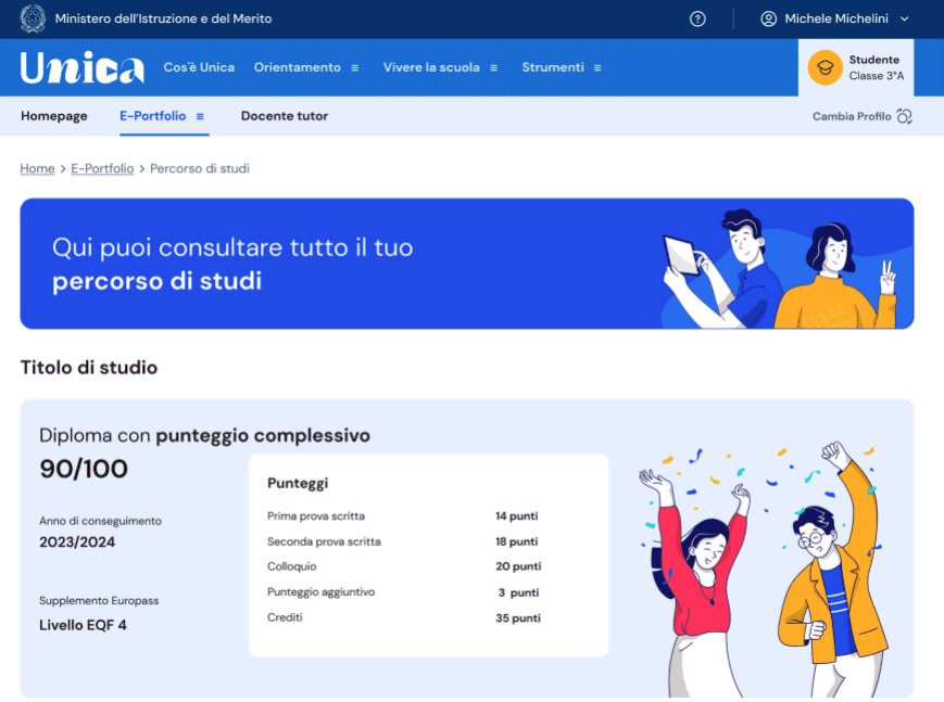 Piattaforma Unica: percorso studi