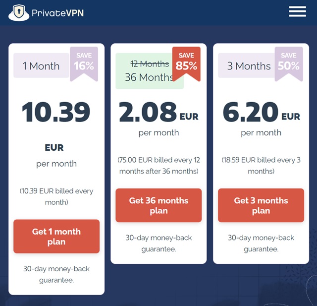 privatevpn 2 euro al mese