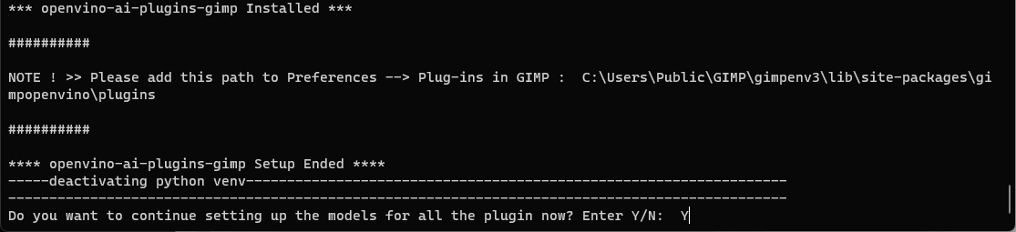 OpenVINO plugins per GIMP IA