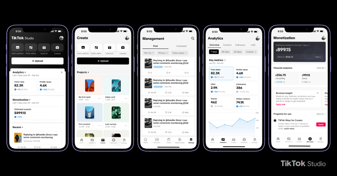 TikTok Studio su iPhone