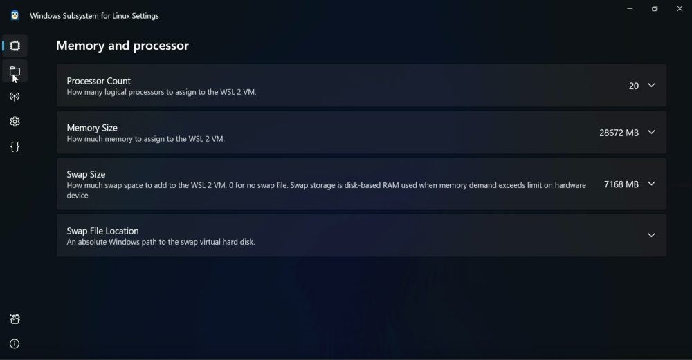 WSL impostazioni interfaccia grafica