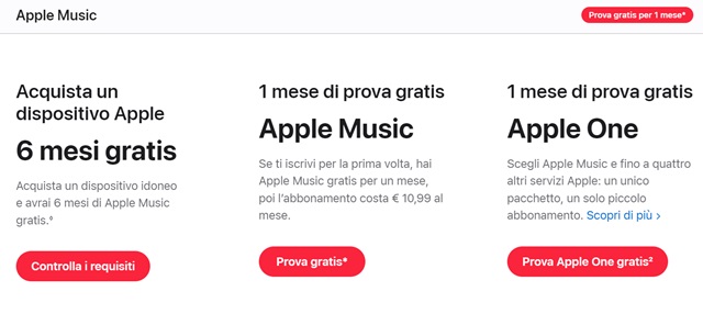 apple music prova gratis