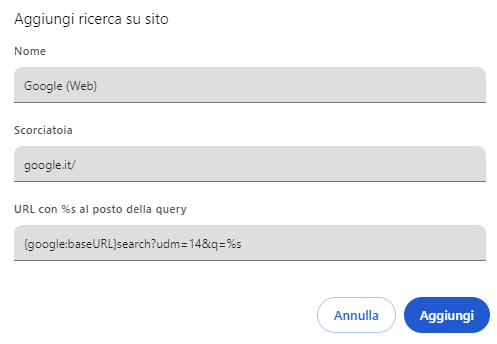 Attivare ricerca Web classica su Google