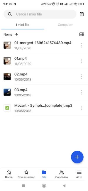 BeeFiles, accesso da smartphone