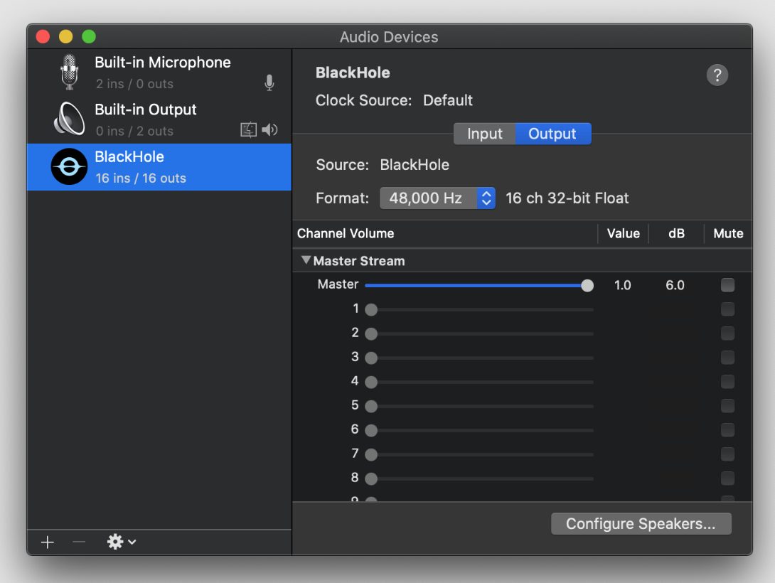 BlackHole, driver loopback audio macOS