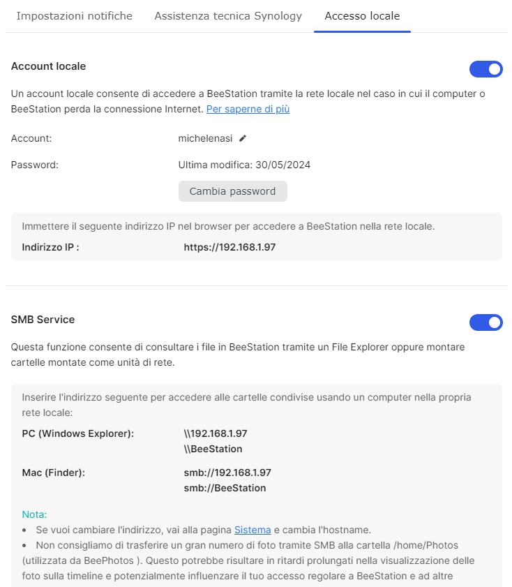 Condivisione SMB BeeStation