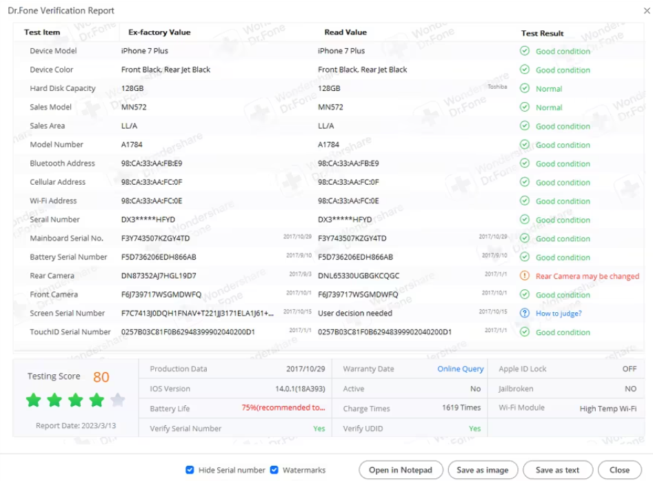 Confronto iPhone usato con dispositivo normale