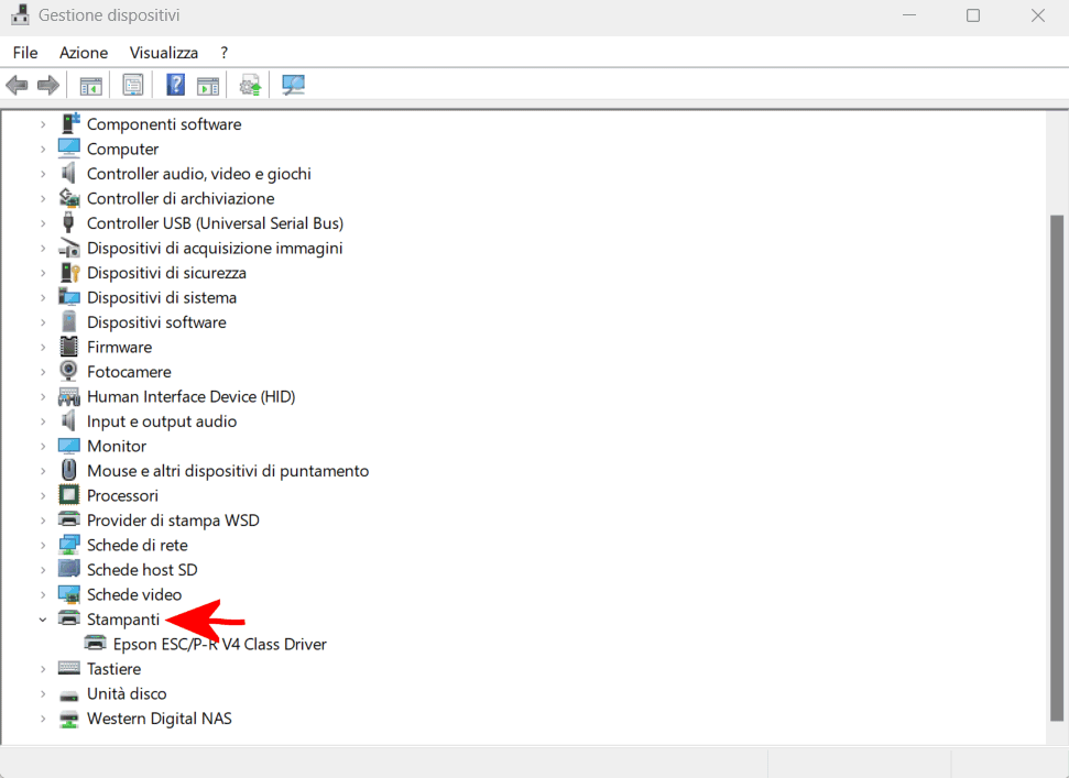 Finestra Gestione dispositivi Windows 11