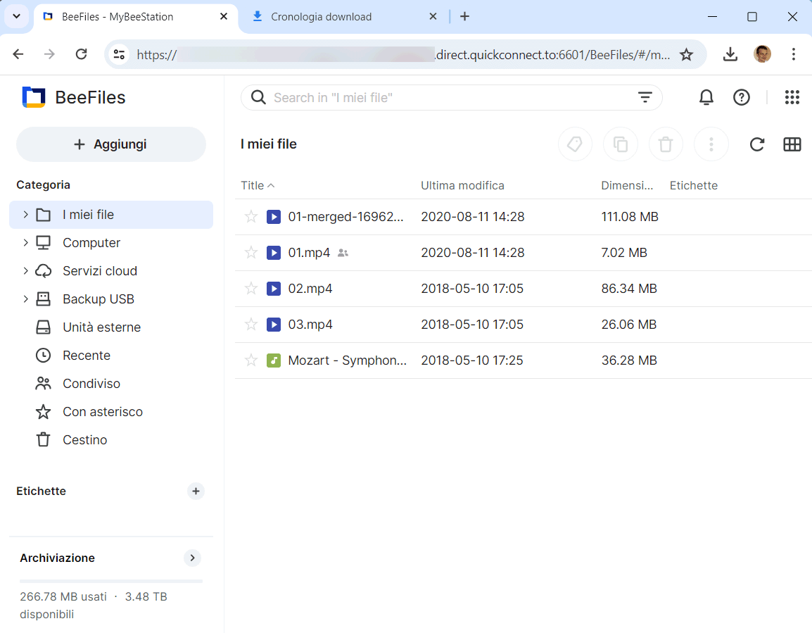 Interfaccia Web BeeStation