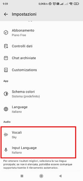 Modello vocale Sky ChatGPT