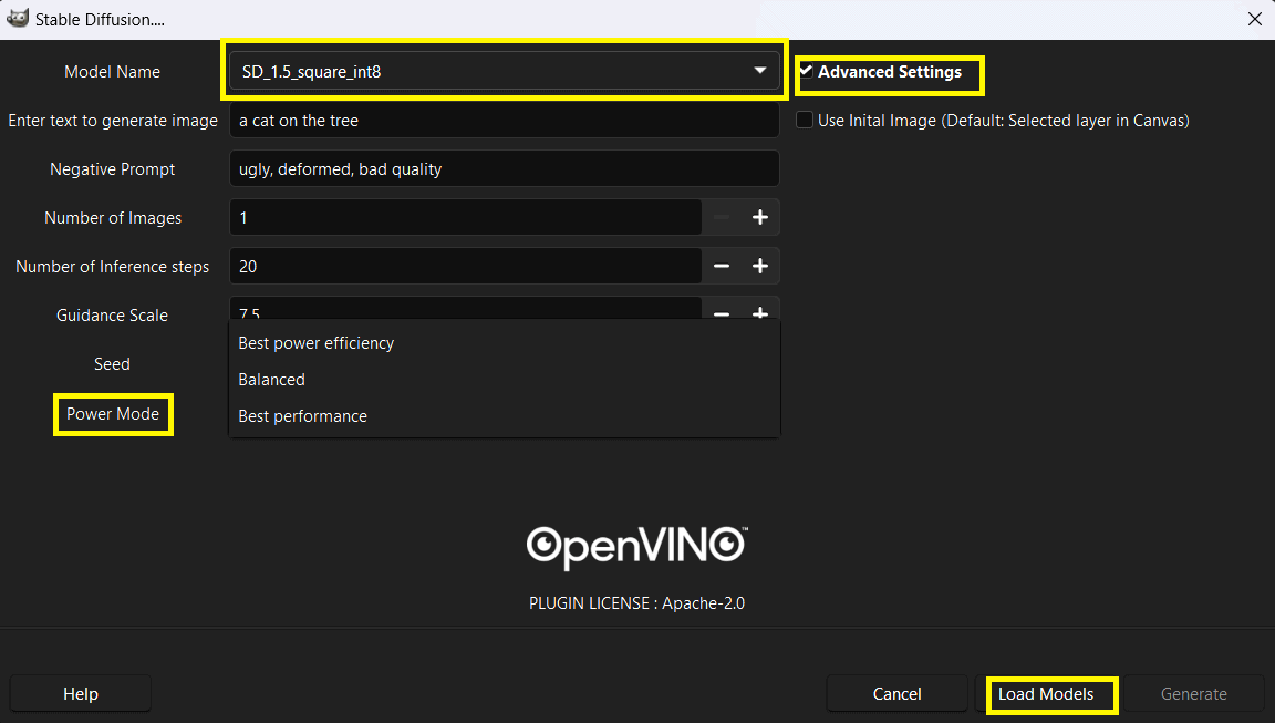 OpenVINO Power Mode NPU