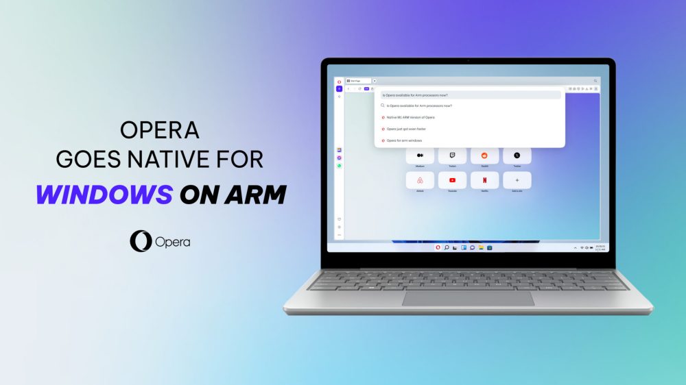 Opera, browser nativo Windows on ARM
