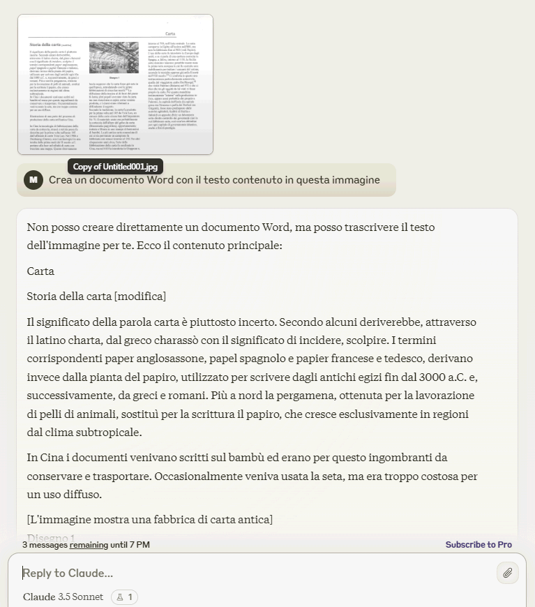 OCR immagini con Claude Artifacts